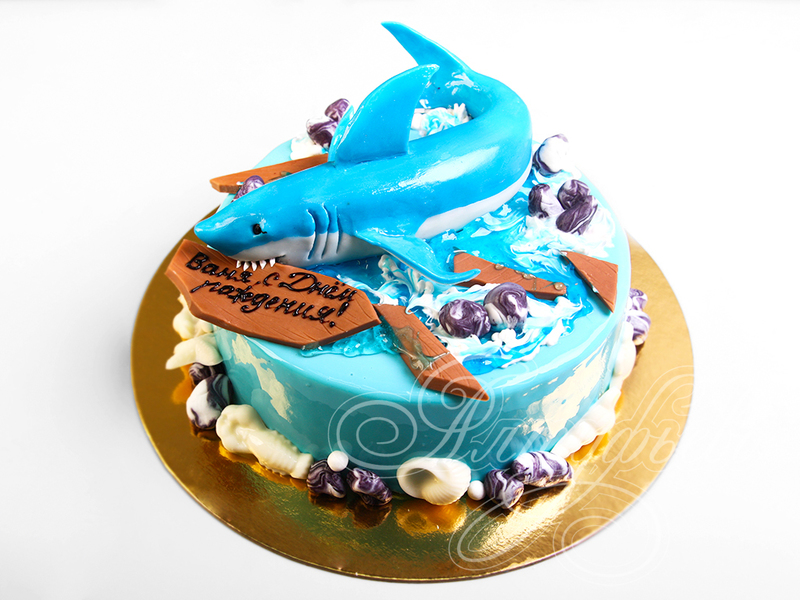 Торт с акулой на 5 лет