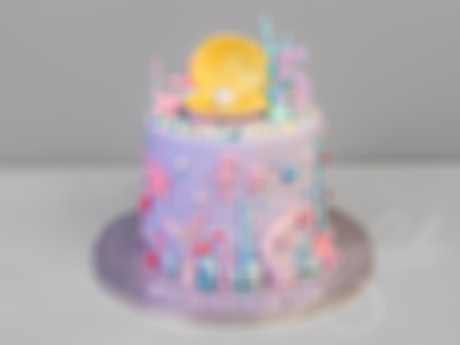 Морской торт с ракушками и рыбьими хвостиками