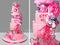 Многоярусный розовый торт для блогера