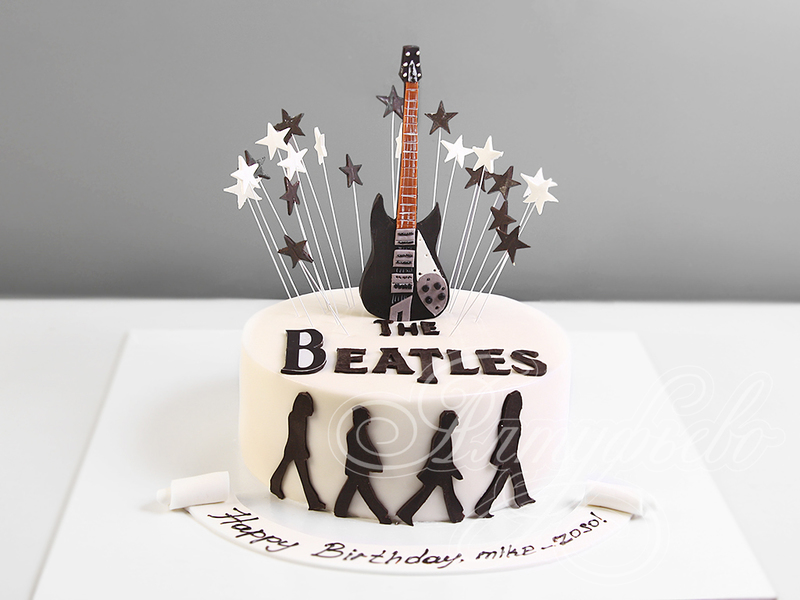 Торт "The Beatles" с гитарой