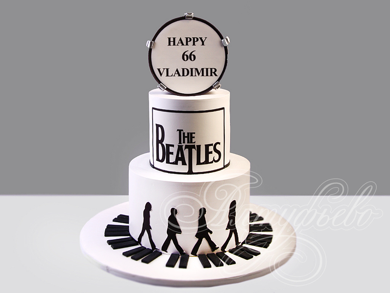 Торт The Beatles мужчине на 66 лет