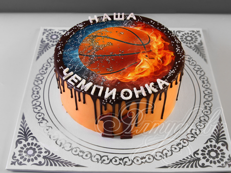 Торт Баскетбольный мяч в пламени