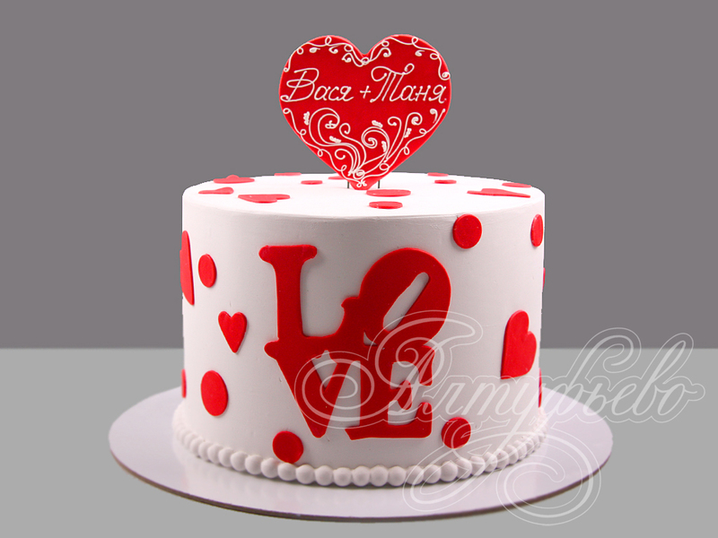 Торт с сердцем для влюбленных
