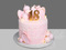 Розовый торт с шарами на 18 лет