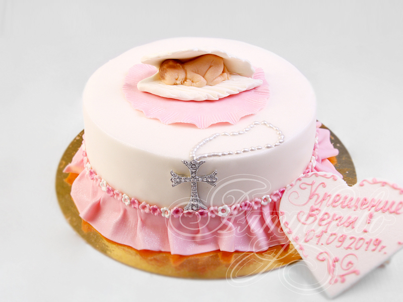 Торт на крестины для девочки