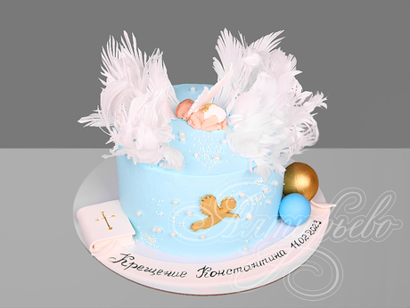 Торт с Ангелочками на Крестины