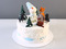 Зимний торт с животными и снеговиком