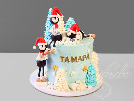 Торт с Пингвинами на 5 лет
