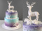 Двухъярусный торт с белыми оленями