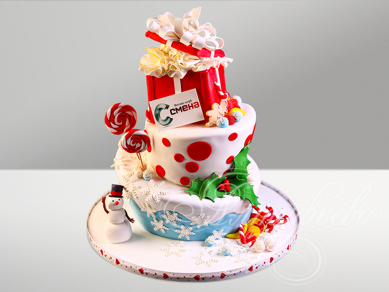 Корпоративный торт "Подарок на Новый год"