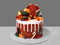 Новогодний торт с ягодами и олененком
