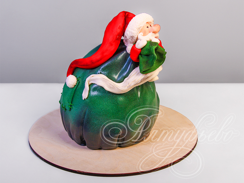 Торт Санта с Подарками одноярусный с мастикой