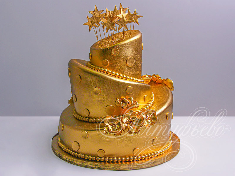 Золотой Свадебный торт