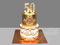 Торт с золотыми узорами на 50 лет