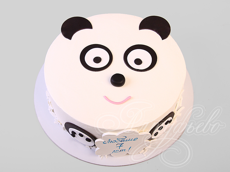 Детский торт для девочки панда без мастики на день рождения в 7 лет