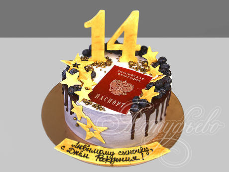 Торт с паспортом на 14 лет