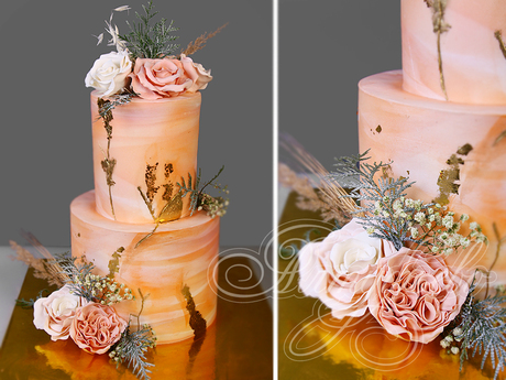 Мраморный с золотом и розами