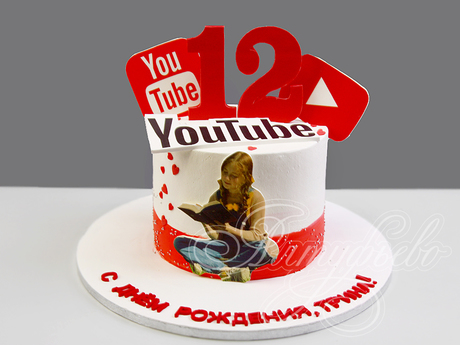 Торт YouTube на 12 лет