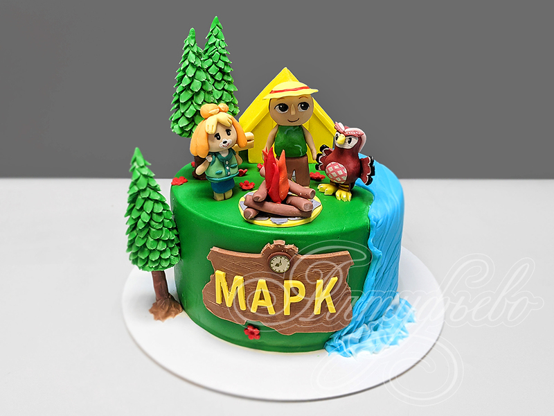 Детский торт Animal Crossing для мальчиков с фигурками