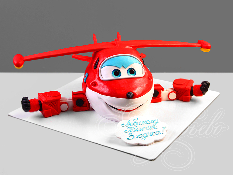 Торт Самолетик Джетт на день рождения одноярусный с мастикой