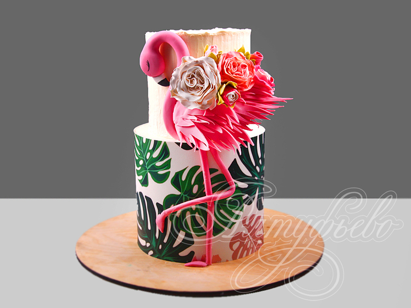 Торт с Фламинго в стиле Тропики
