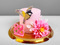 Торт с синичкой и розовой хризантемой