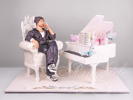 Торт с Белым роялем для музыканта