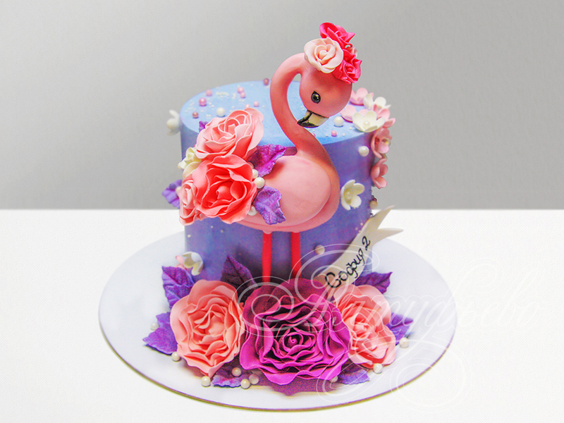 Сиреневый торт с Фламинго