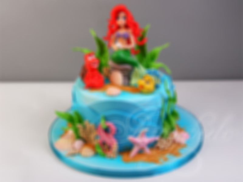 Торт с фигуркой Русалочки девочке на день рождения в 8 лет