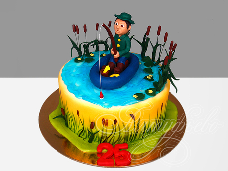 Торт Рыбаку на 25 лет