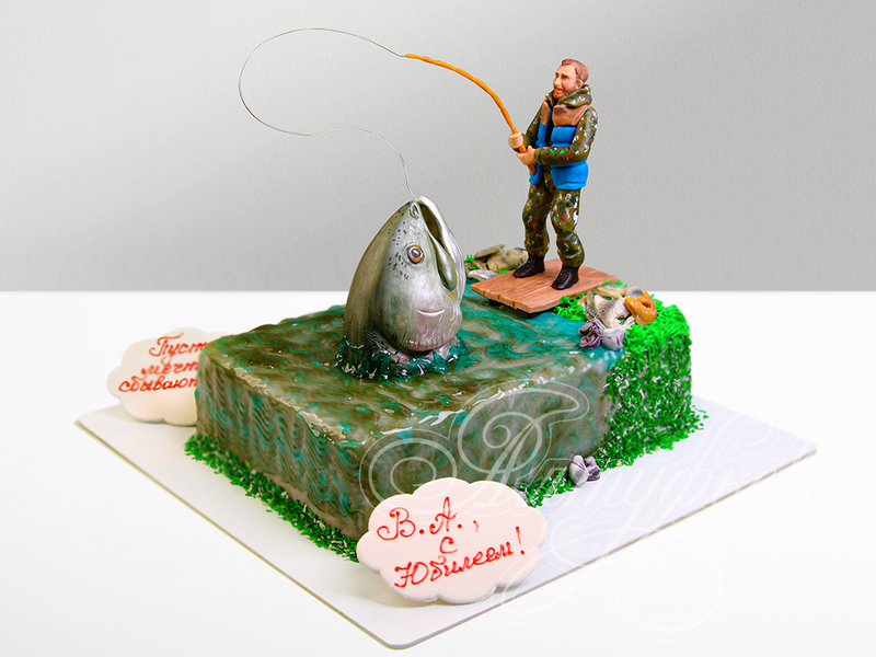 Торт Рыбалка на 50 лет