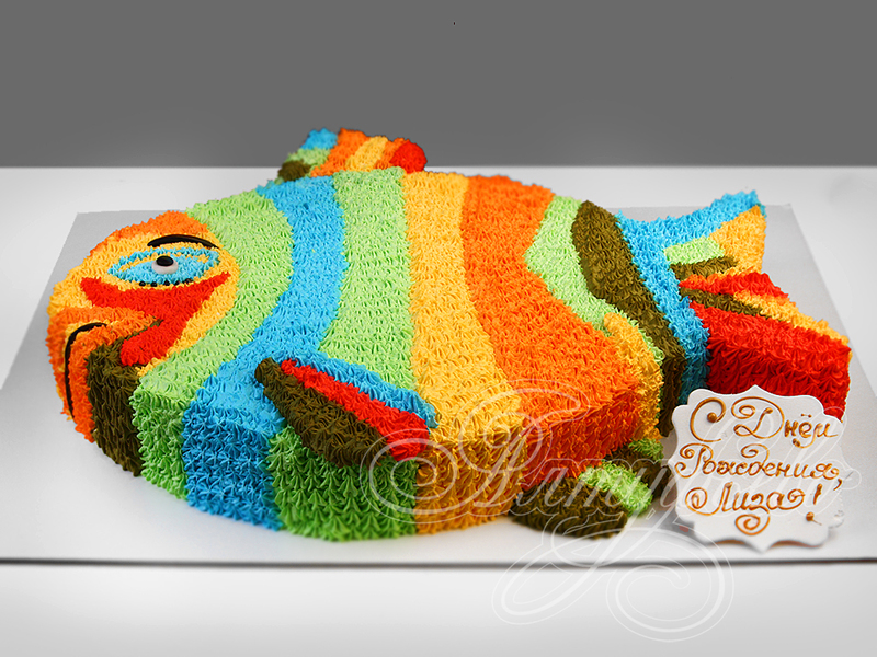 Детский торт на день рождения малышке одноярусный без мастики