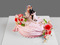 Розовый торт с женихом и невестой