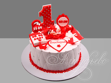 Торт с бабочками и метриками