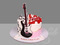 Двойной торт с гитарой и малиной