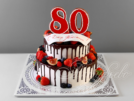Юбилейный торт для бабушки на 80 лет