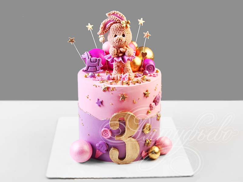 Детский торт в день рождения на 3 года