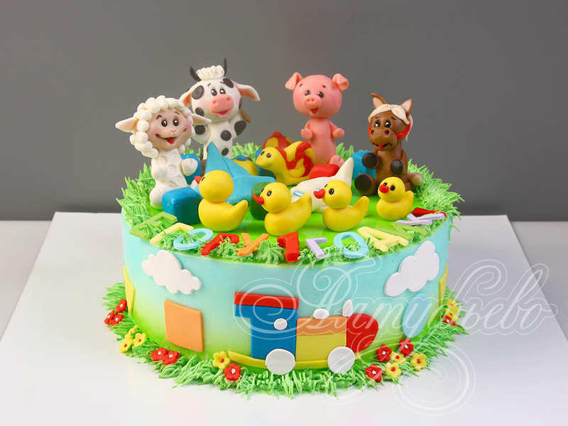 Торт Маленькая ферма с животными