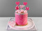 Розовый торт с сердечками на 11 лет
