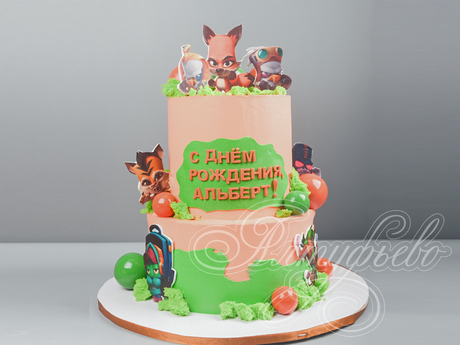 Торт с персонажами игры Zooba