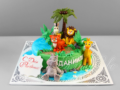 Детский торт с животными