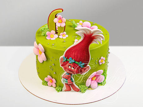 Торт с троллем Розочкой на 6 лет