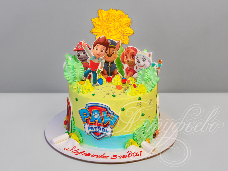 Детский торт на 3 года для девочек в день рождения одноярусный
