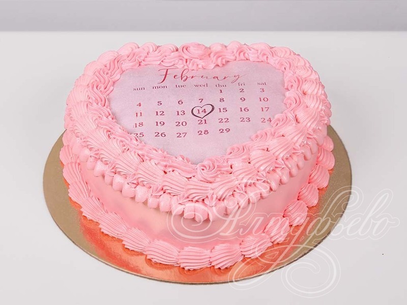 Торт Сердце с календарем