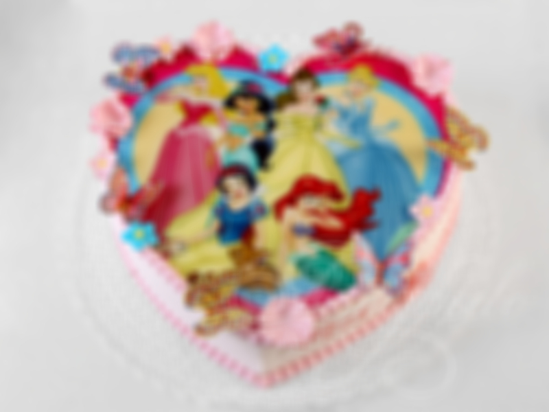 Торт Сердце с принцессами Диснея
