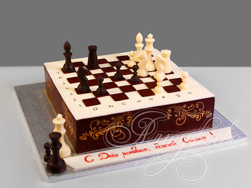 Торт в виде шахматной доски