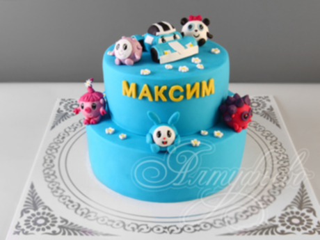 Торт Смешарики и Робокар для мальчика
