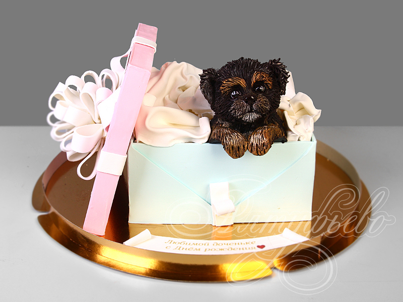 Детский торт с Собачкой в подарочной коробке