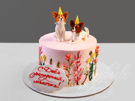Торт с собачками на 50 лет