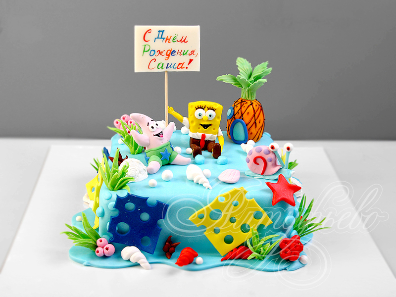 Торт SpongeBob на 4 года